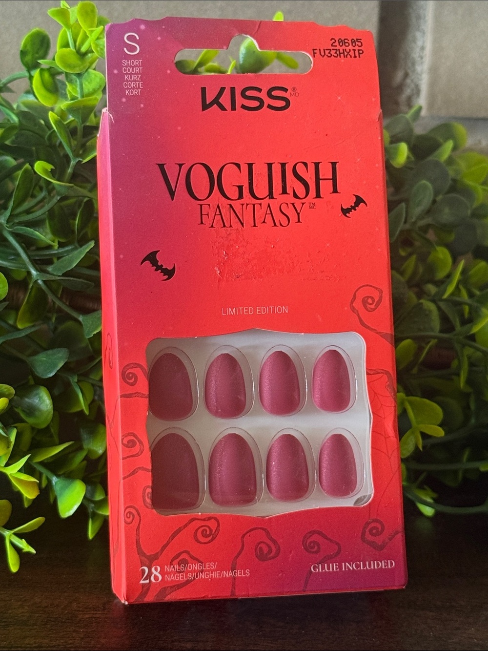 Kiss Voguish Fantasy Short Matte Pink Press On Nails NEW
